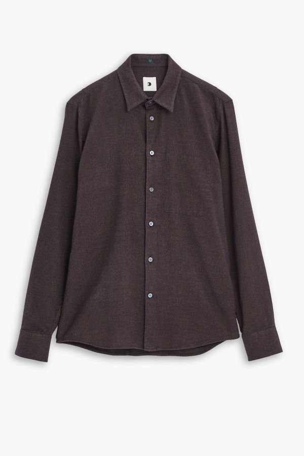 Delikatessen Feel Good Silky Italian Lyocell and Organic Cotton Shirt - Chocolate Brown
