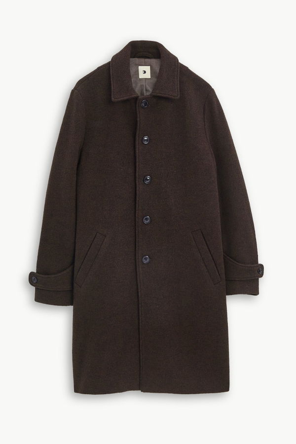 Delikatessen Italian Boiled Wool with MEIDA Thermo Insulation Winter Coat - Dark Chocolate