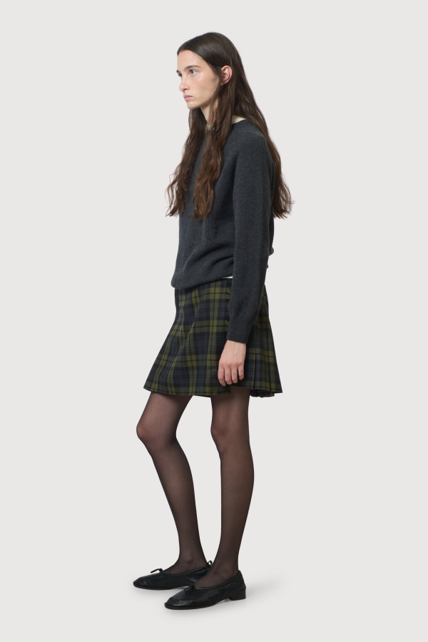 Le Kilt Merino Cashmere Crew Sweater - Charcoal Grey