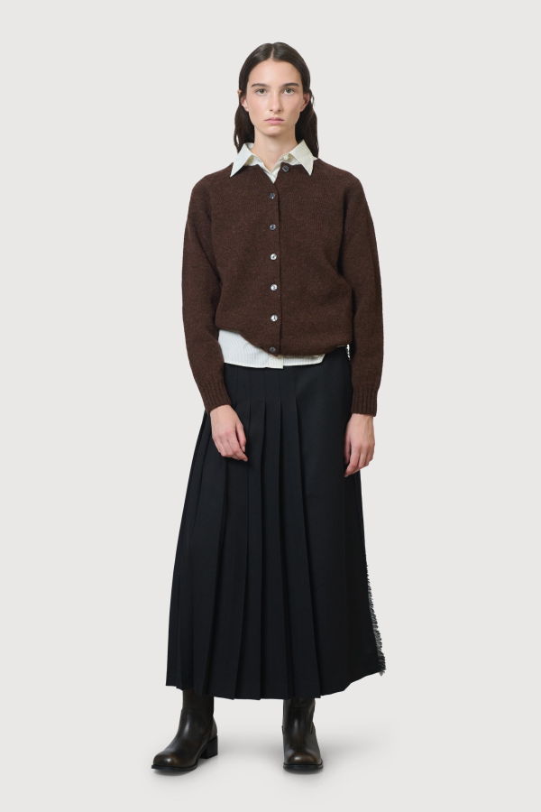 Le Kilt Superfine Lambswool Cardigan - Espresso