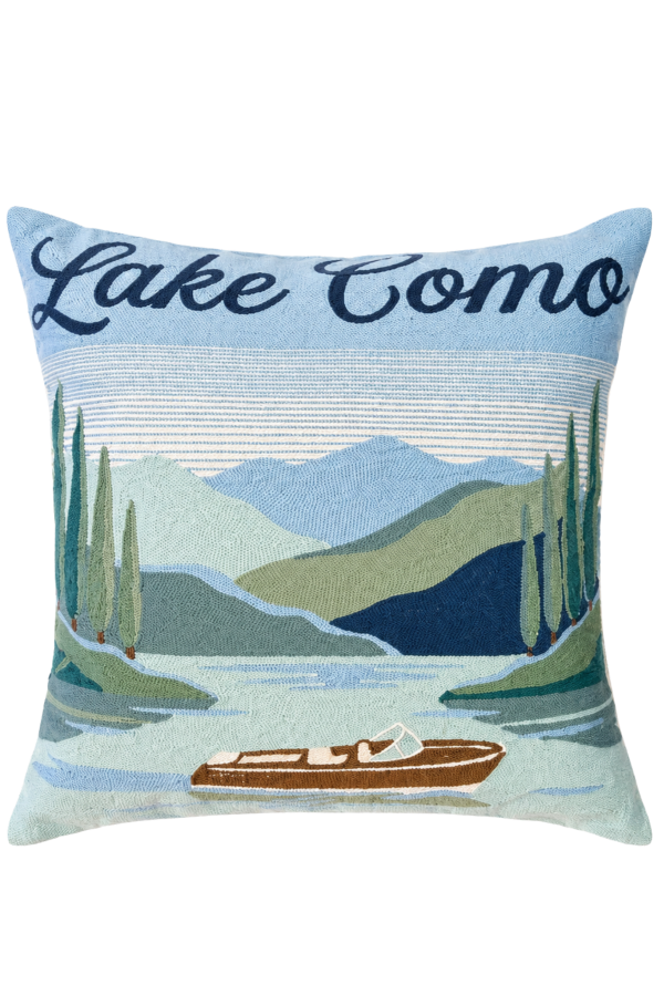 The Pillow Drop Lake Como Needlepoint Pillow