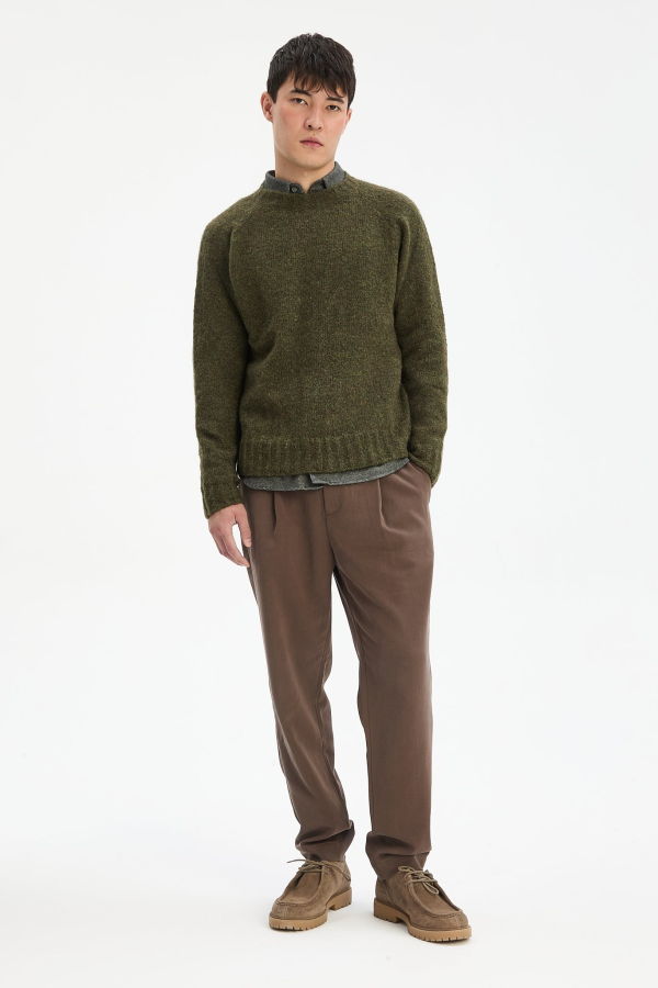 Delikatessen Brushed Alpaca Wool Raglan Crewneck Sweatshirt