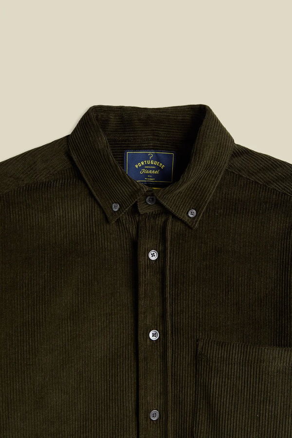 Portuguese Flannel Lobo Corduroy Shirt - Olive