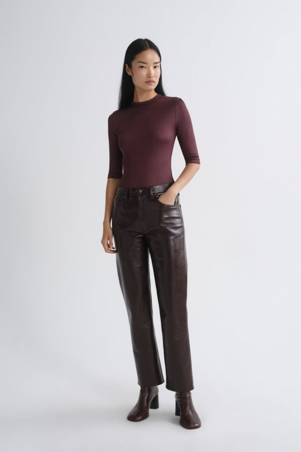 AGOLDE Saige Tee - Brown Burgundy