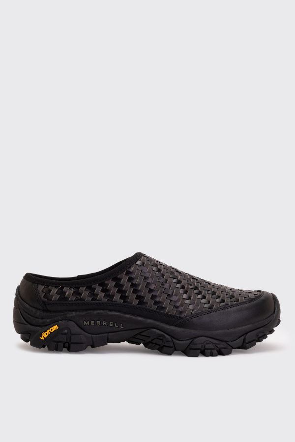 Merrell Moab 2 Woven Leather Slide - Black/Beluga