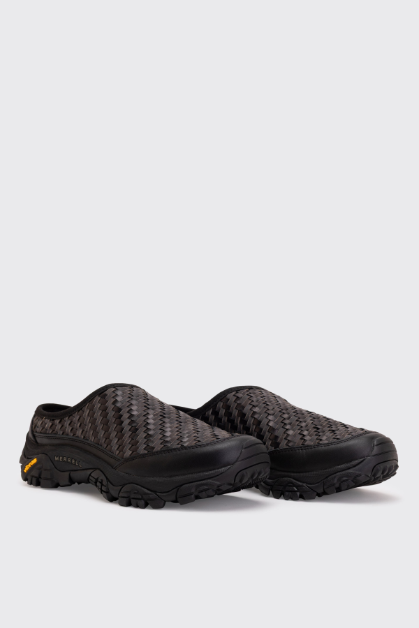 Merrell Moab 2 Woven Leather Slide - Black/Beluga