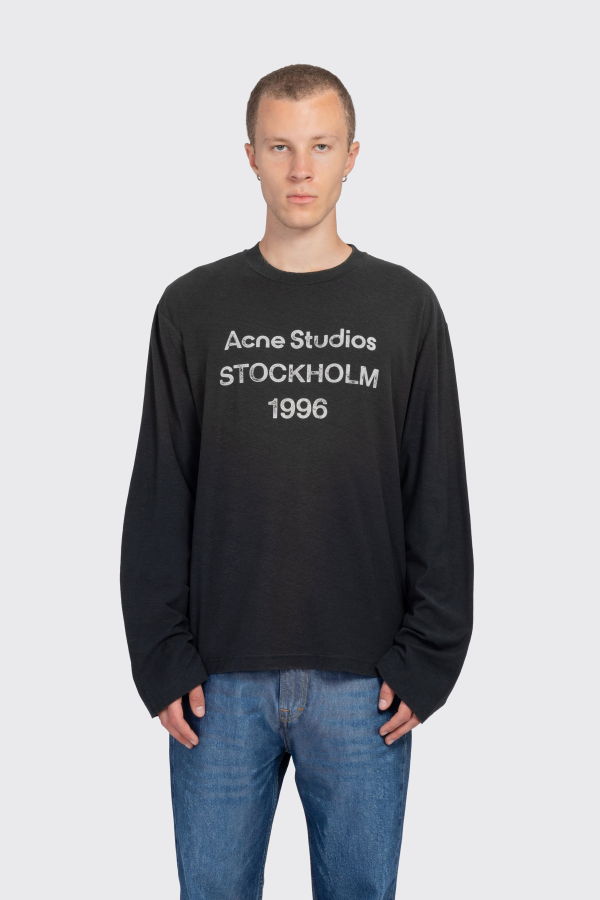 Acne Studios Sprayed 1996 Logo T-Shirt - Faded Black