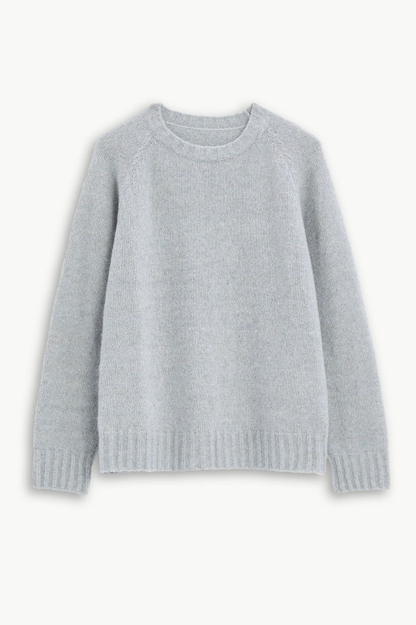 Delikatessen Crewneck Sweater in Alpaca Wool and Organic Cotton Blend