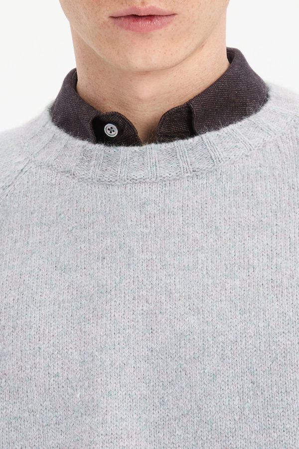 Delikatessen Crewneck Sweater in Alpaca Wool and Organic Cotton Blend