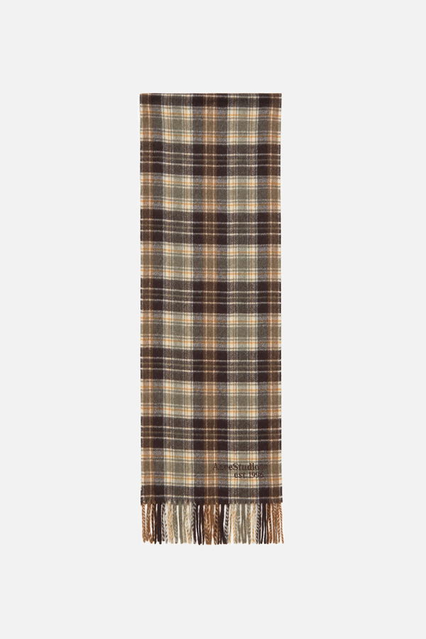 Acne Studios Cashmere Scarf - Dark Brown/Khaki Green