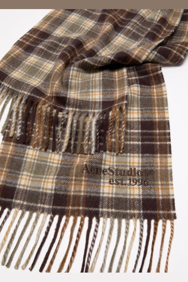 Acne Studios Cashmere Scarf - Dark Brown/Khaki Green