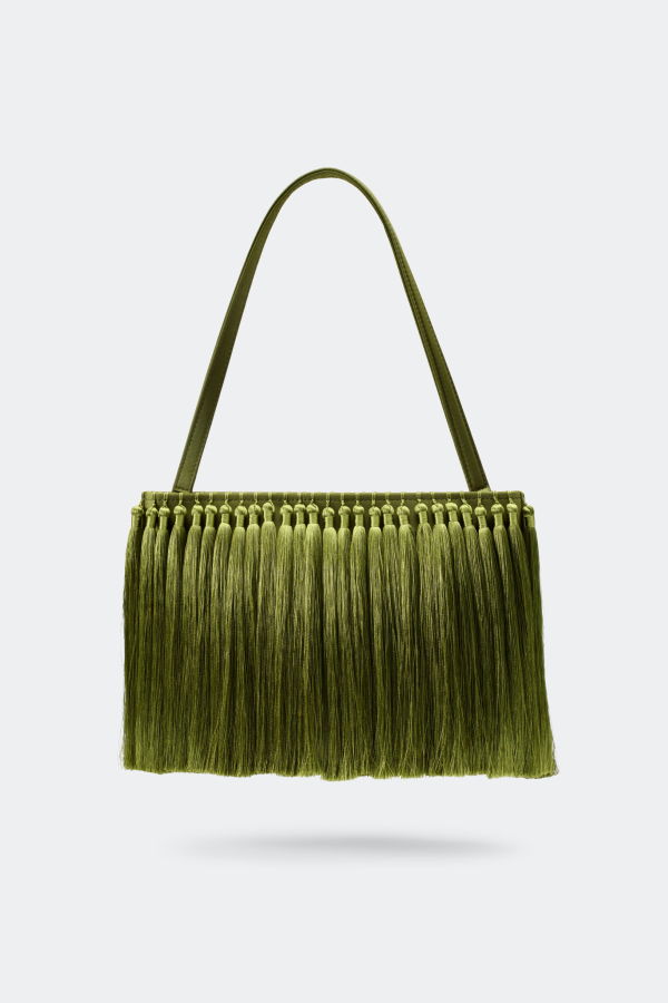 Simon Miller Tassel Boxy Clutch - Moss Green