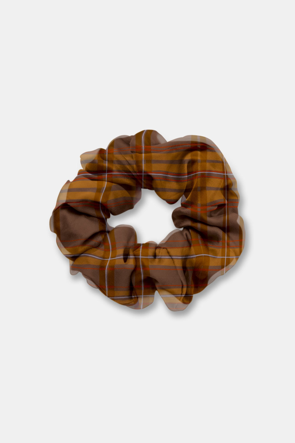 Silk Laundry Chiffon Scrunchie Root Plaid