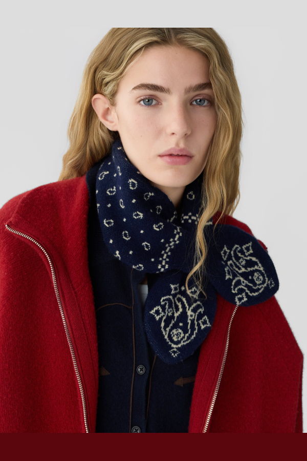 Guest in Residence Bandana Bowtie Scarf - Midnight/Butter