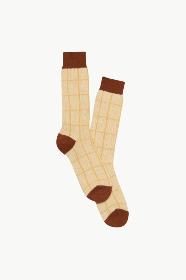 Guest in Residence The Checker Soft Sock - Butter Combo