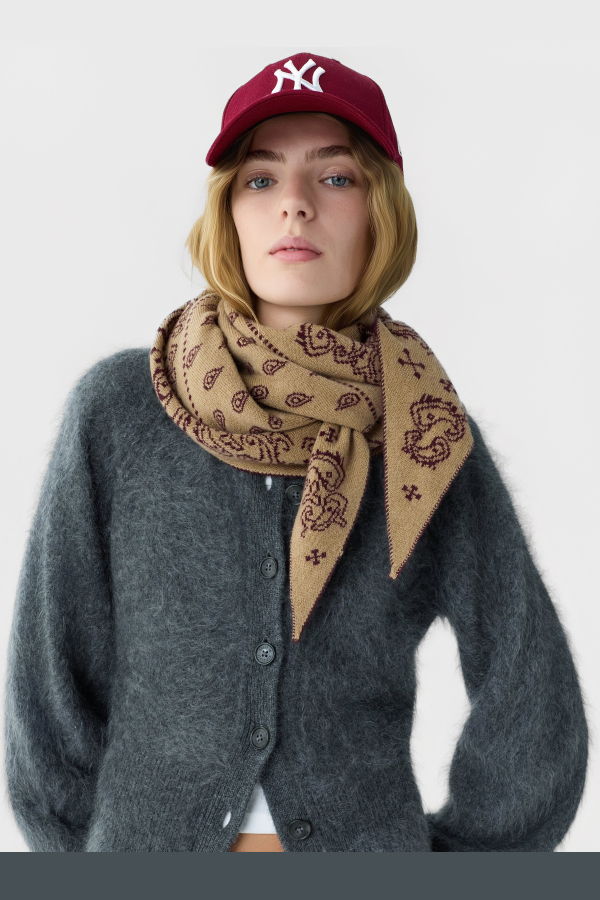 Guest in Residence The Wild Rag Scarf - Fig/Camel