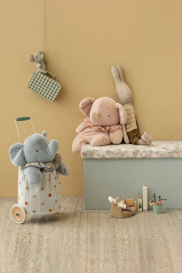 KIDS Maileg Safari Friends Big Elephant Soft Toy - Powder Pink
