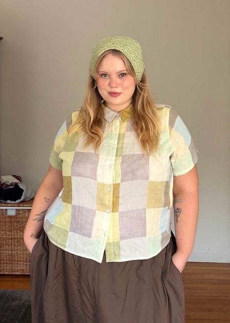 GOOPiMADE FD-G4 Oversized Mesh Check Shirt - Light Grey | Garmentory