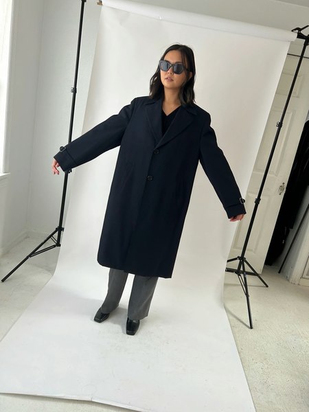 1990s Wool Blend Hooded Duffle Coat - Brown | Garmentory