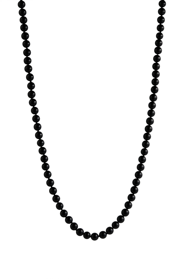 LISBETH Long Classic Boule Black Tourmaline Necklace