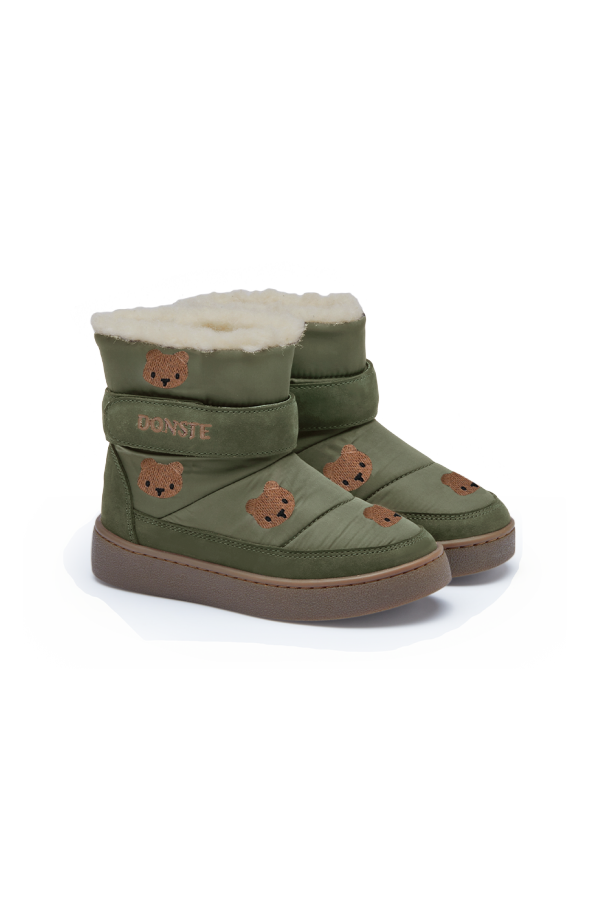 KIDS Donsje Kitto Bear Boots - Thyme