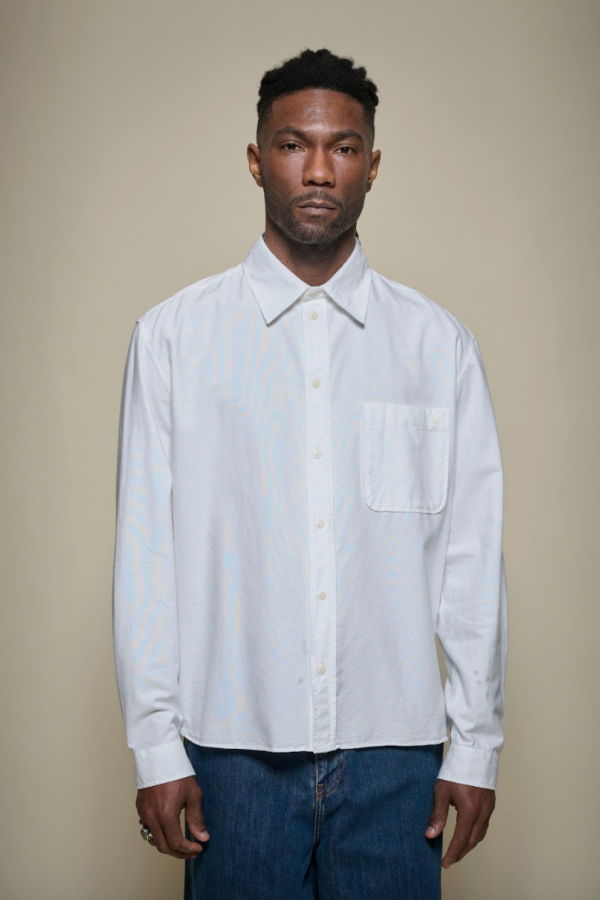 Merz b. Schwanen SHIRT19OX.01 Button-Down Cotton Oxford Long Sleeve Shirt