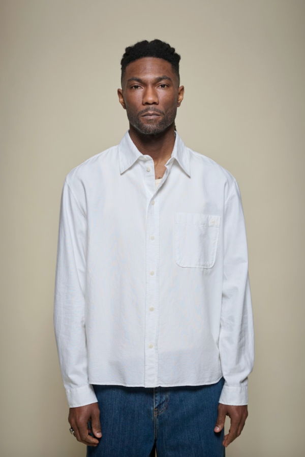 Merz b. Schwanen SHIRT19OX.01 Button-Down Cotton Oxford Long Sleeve Shirt