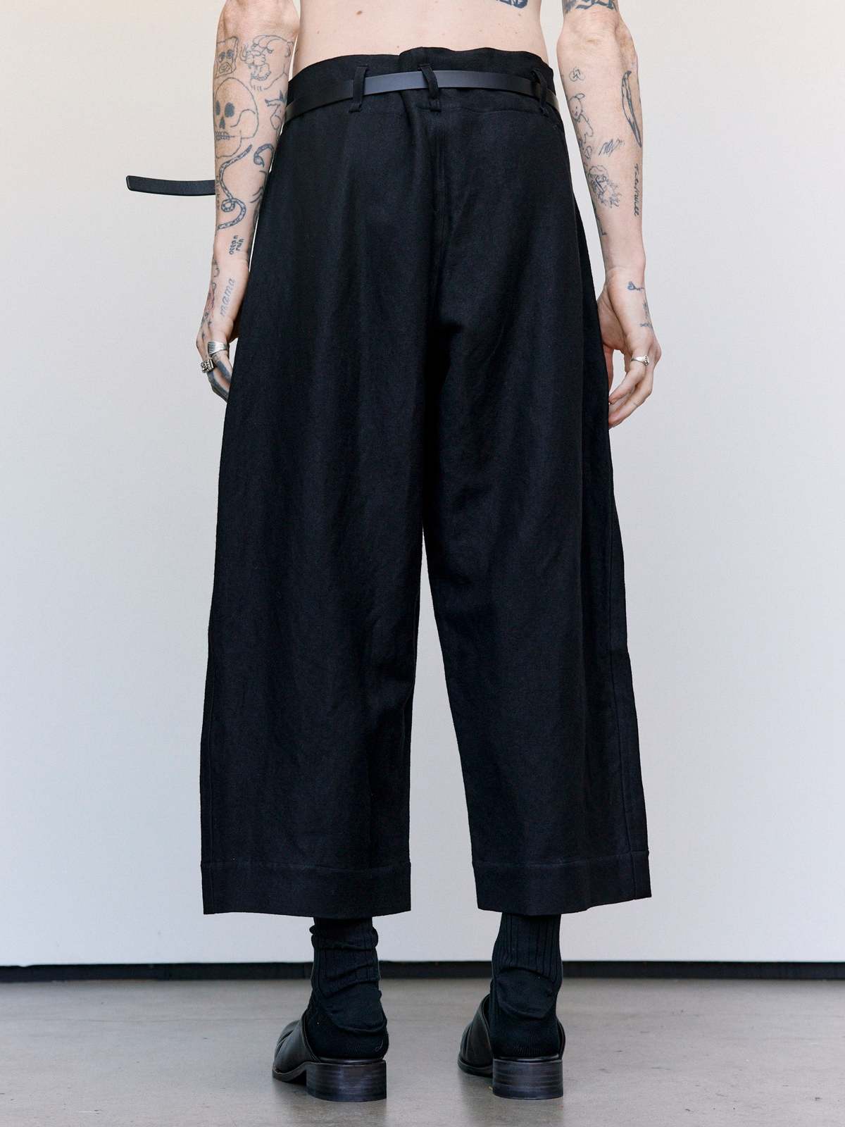 SONO Linen & Wool Tucker Trouser + Leather Belt Set - Image 3 of 8