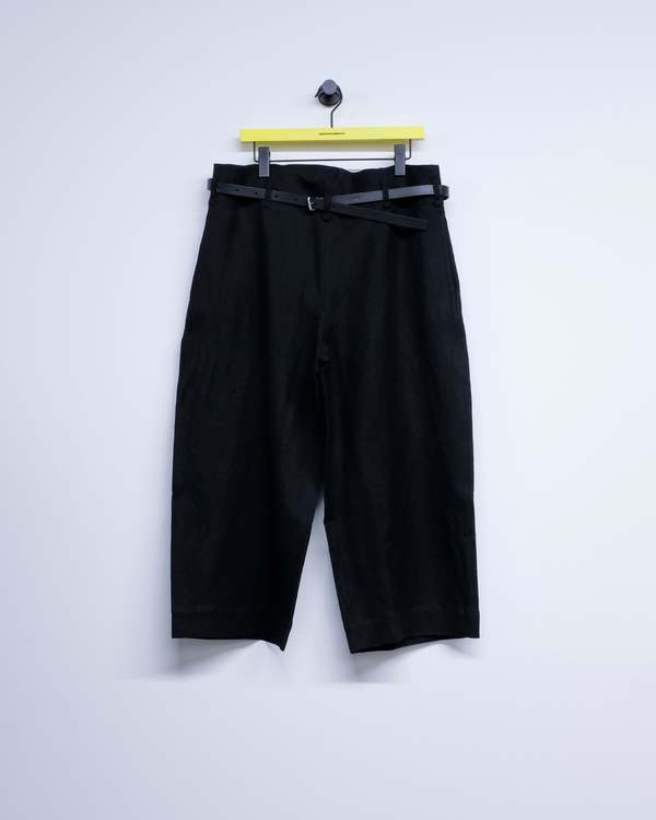 SONO Linen & Wool Tucker Trouser + Leather Belt Set