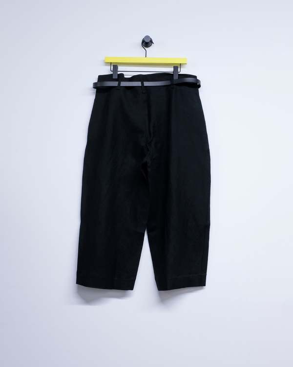 SONO Linen & Wool Tucker Trouser + Leather Belt Set
