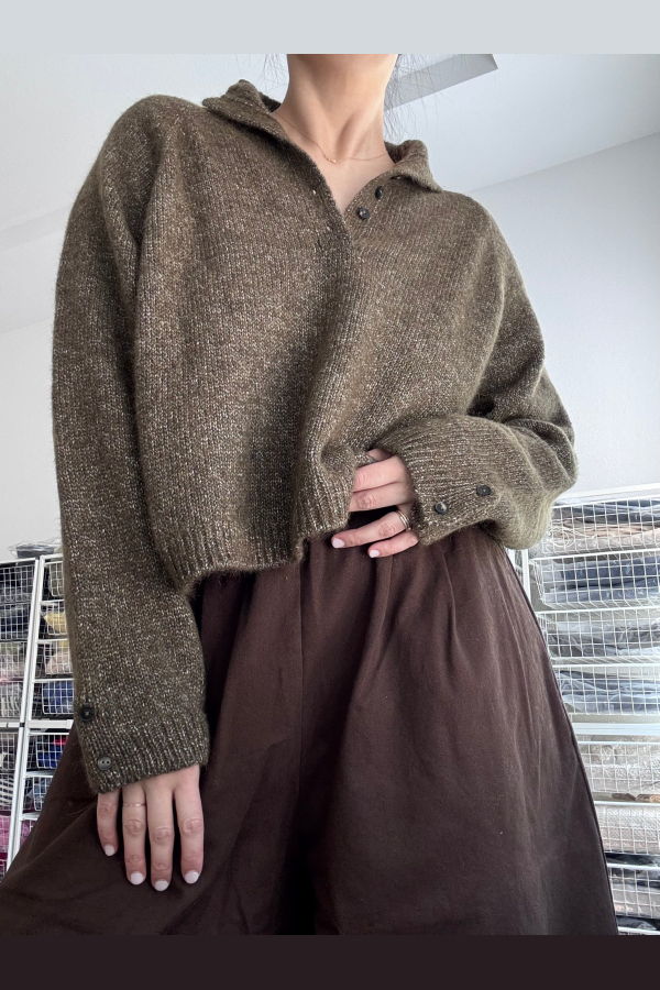 Cordera Melange Polo Sweater - Pardo