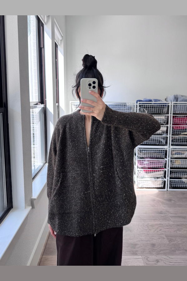Cordera Speckled Zip Jacket - Chocolate