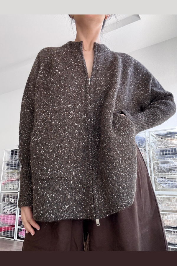 Cordera Speckled Zip Jacket - Chocolate