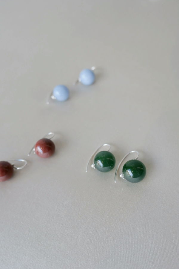 Annika Inez Stone Sphere Drop Earrings - three colours