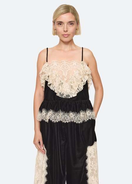 Sea NY Bethany Lace Tank - Black/White | Garmentory