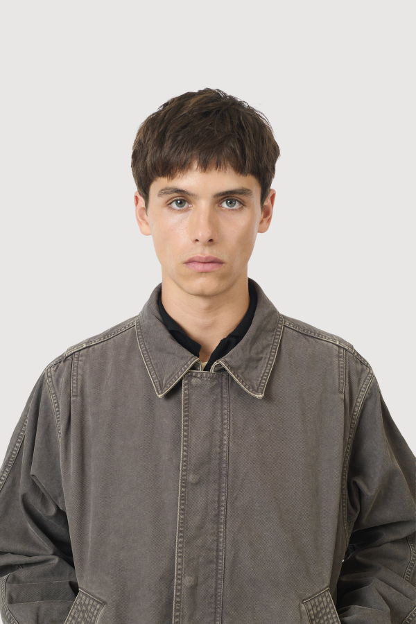 Yoke Peached Cotton Twill Blouson - Charcoal