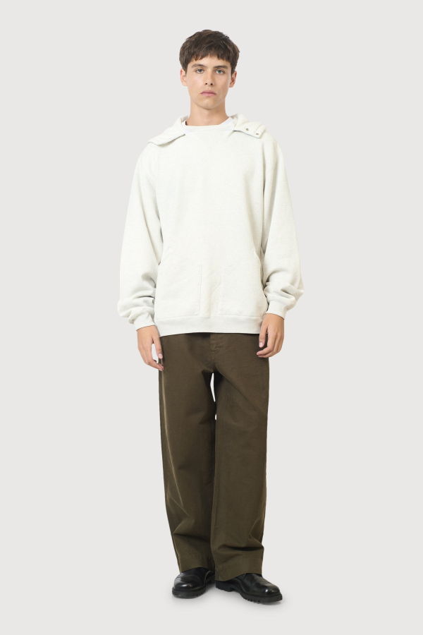 A.Presse Vintage Attached Snap Hood Sweat Parka - Oatmeal