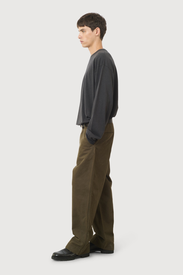 A.Presse Vintage Motorcycle Trousers - Olive Drab