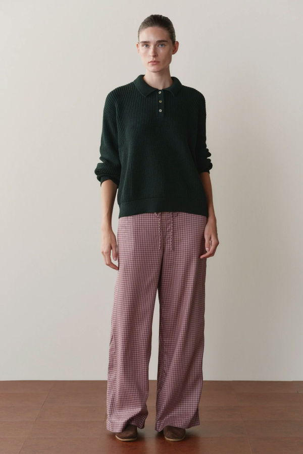 Donni. The Tencel Plaid Tie Pant