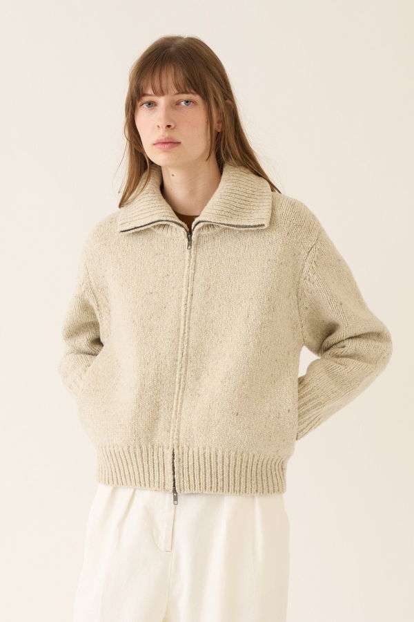 demylee Irene Confetti Wool Alpaca Zip Cardigan