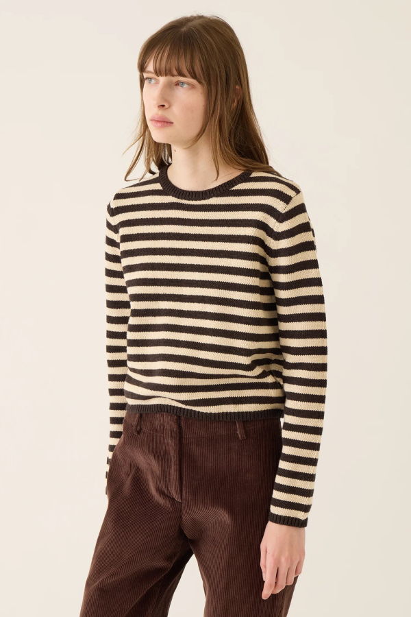 demylee Melina Stripe Cotton Cashmere Sweater