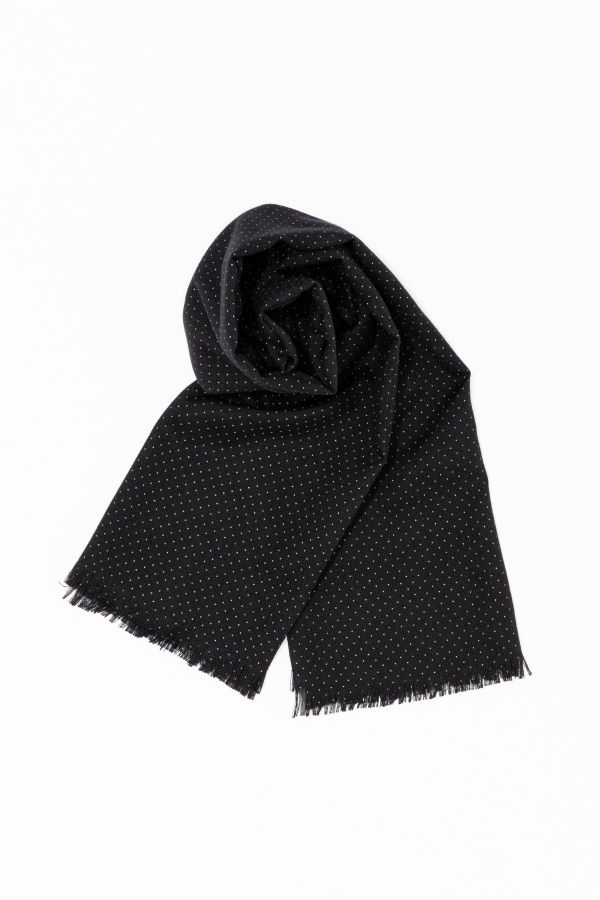 Yoko Sakamoto Silk Wool Long Scarf - Black