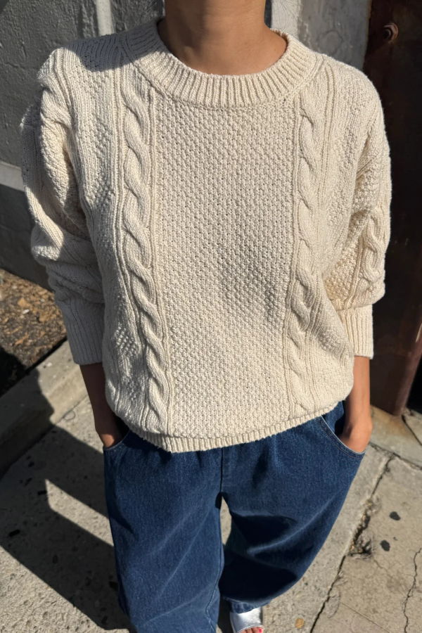 Le Bon Shoppe Cotton Fisherman Sweater - Naturel