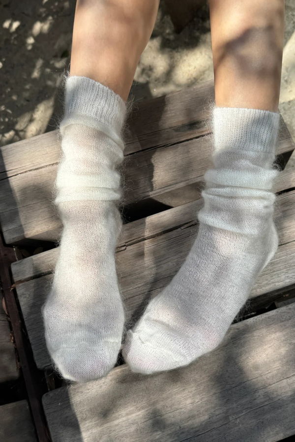 Le Bon Shoppe Mohair Veil Socks - Cream