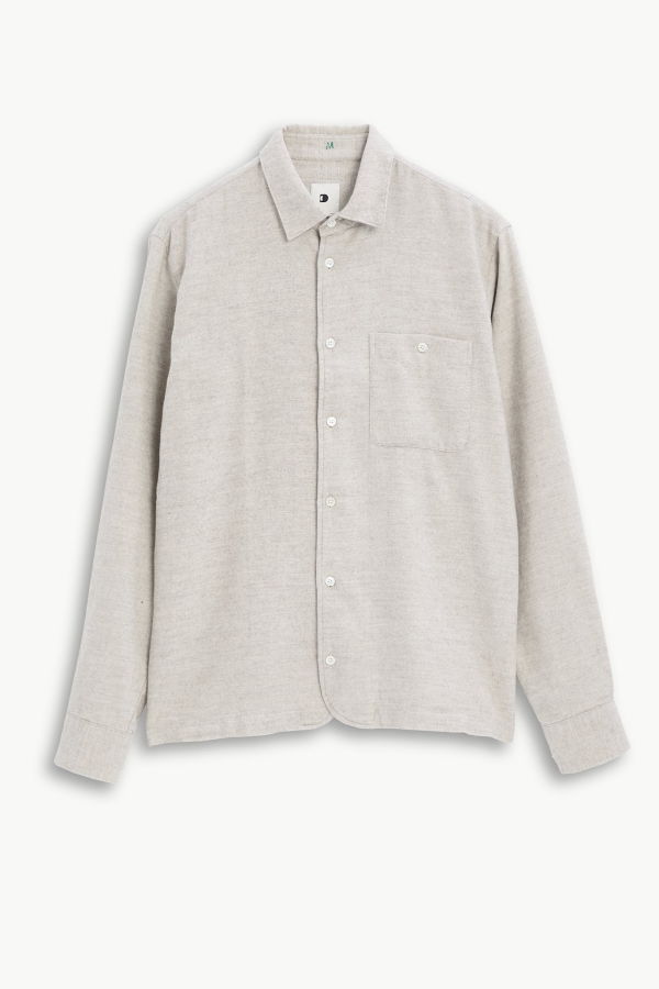 Delikatessen Strong Shirt in a Japanese Blend of Organic Cotton and Yak - Beige