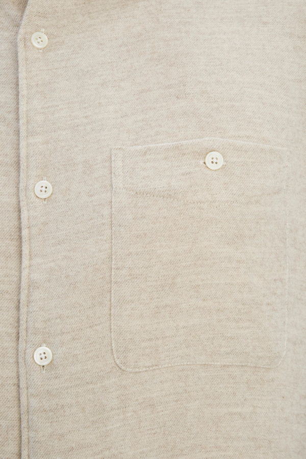 Delikatessen Strong Shirt in a Japanese Blend of Organic Cotton and Yak - Beige
