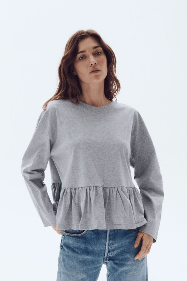 The Great. The Long Sleeve Ruffle Tee