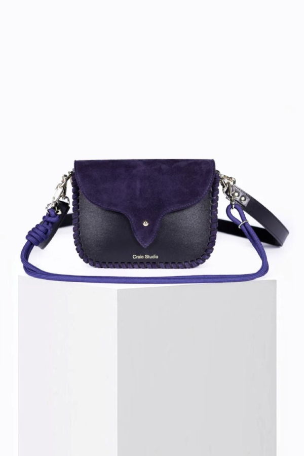 Craie Studio West Suede Crossbody Bag - Black/Navy