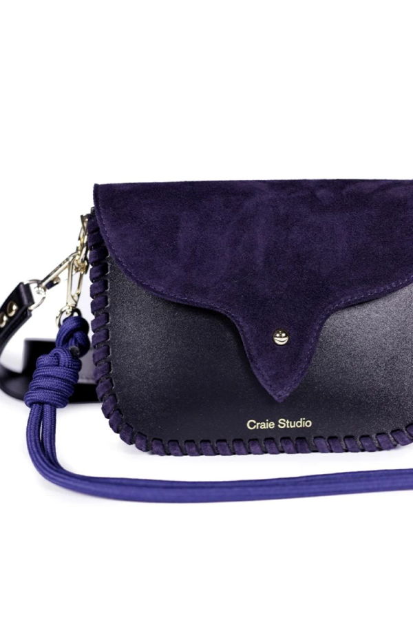 Craie Studio West Suede Crossbody Bag - Black/Navy