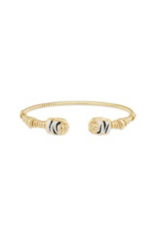 Gas Bijoux Large Enameled Scarab Duality Bracelet - Gold